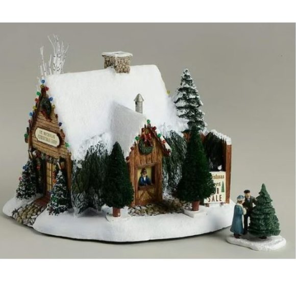 St Nicholas Christmas Shop Light Up Thomas Kinkades Village Christmas - Picture 13 of 13